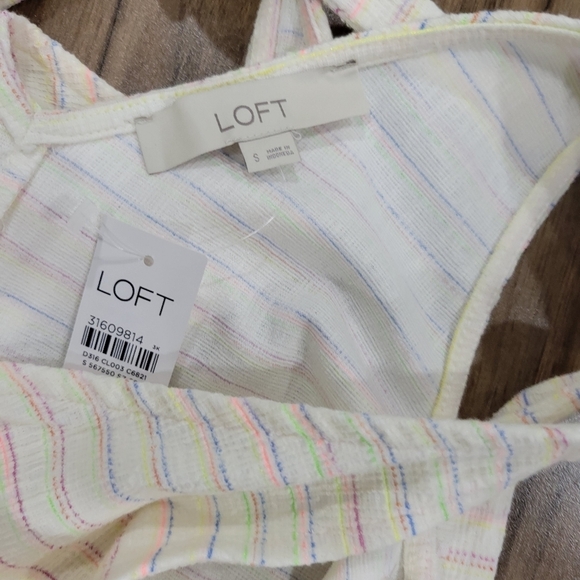 Loft Ann Taylor Women's Bow Strap Button Flounce Dress Size S - Picture 8 of 10